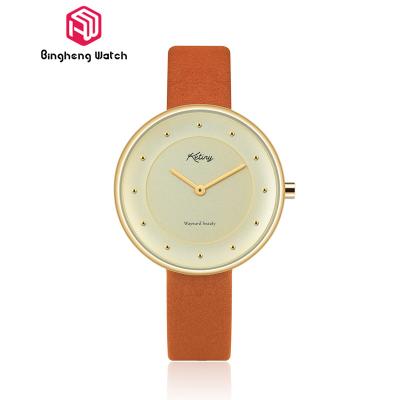 China Multi Color Leather Strap Japan Movement Watch 38mm Diameter Case 3ATM Waterproof for sale