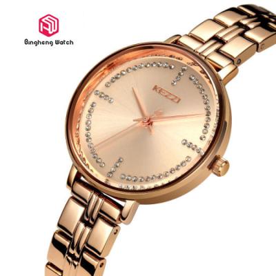 China Creatief nam Gouden Waterdicht Horloge voor Vrouwen 30mm Wijzerplaat Diamter toe Te koop