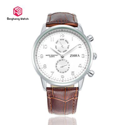 China Automatic Leather Strap Wrist Watches For Business Men / Leather Wristband Watch for sale