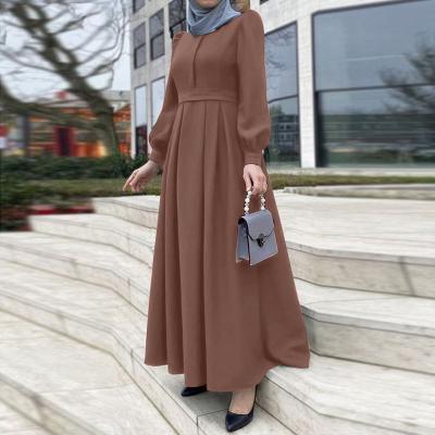 China Wholesale Polyester Maxi Dress Traditional Muslim Women Long Abaya Periwinkle Polyester Closed Abay for sale