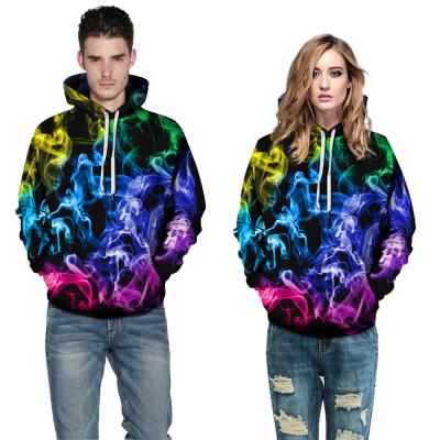 China QUICK DRY 3d skull smoke printed mens and womens hip hop casual hooded sweatshirts spring/summer slim women long sleeve pullovers for sale