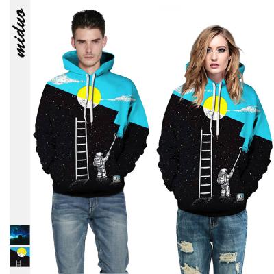 China QUICK DRY Custom Starry Sky 3D Digital Printing Hoodie Men And Women's Loose Pullover Sweatshirts for sale