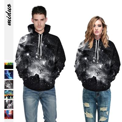 China QUICK DRY Custom Digital Sky 3D Print Starry Hooded Sweatshirt Loose Casual Hoodies for sale