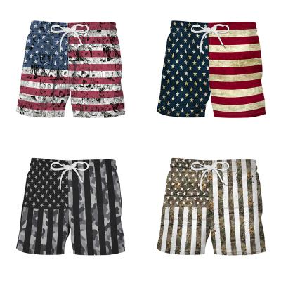 China QUICK DRY American Flag Digital Printing Shorts Mens Graffiti Digital Print Bermuda Shorts Pattern Beach Shorts for sale