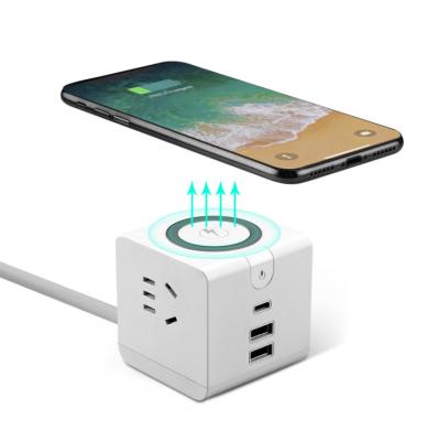 China Multi-Function Desktop Overheat Pop Up 2 USB Ports Wireless Charging Socket Recessed Desktop Multi-Function Sofa Wireless Fast Charger for sale