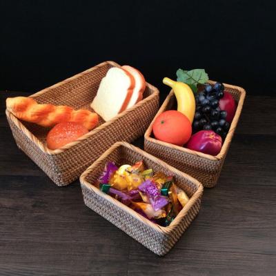 China Picnic Willow Wicker Rattan Storage Basket Handmade Rattan Woven Storage Basket Box Vintage HOUSE Storage Basket GLOVAL for Kids for sale