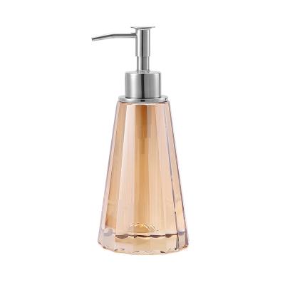 China Wholesale Viable Gloval Home Crystal Soap Dispensers With Metal Pump Liquid Soap Bottle For Bathroom Accessories Set Customized for sale