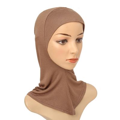 China New popular dwsign fashion soild hijab headband hot selling inner muslim hide hair cap for sale