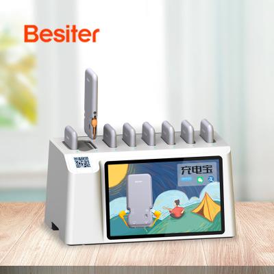 China Besiter Power Bank Rental Station 2022 8 Slots Sharing Power Bank Station Power Bank Rental Station With 10.1inch Advertising Screen for sale