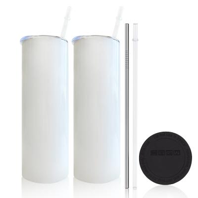 China Sustainable USA Warehouse 20 oz Stainless Steel Double Blanks Sublimation Tumbler Blanks Straight Wall Insulated With Straw for sale