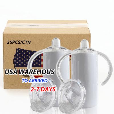 China US Warehouse 12oz Sublimation Blanks Stainless Steel Vacuum Tumbler Thermos Dummy Cups Viable Upright Kids Cup With Double Lids for sale