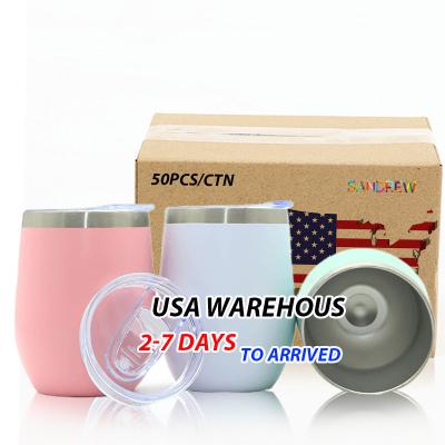 China Viable 12oz Sublimation Egg-shape Travel Coffee Mug Vacuum Insulated Coffee Cup With Tumbler Sealed Lids for sale