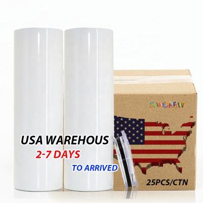 China Sustainable USA STORE Double Wall Stainless Steel Vacuum Insulated 20oz RT Sublimation Vacuum Tumbler With With Straw And Lid for sale