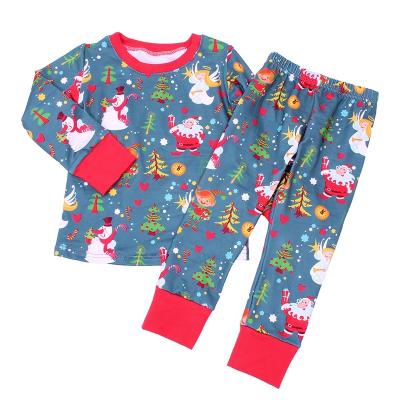 China Breathable Baby Cartoon Design Clothing Sets For Christmas Holiday Santa Design Milk Silk Pajamas Long Sleeve Fashion Style 2020 for sale