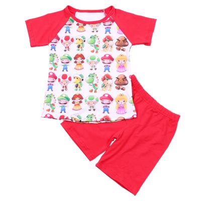 China Baby Boy Casual Casual Clothes Sets Raglan Sleeve T-Shirt And Short Outfits Cotton Skin Care Kids Clothing Sets Sports Meeting Set for sale