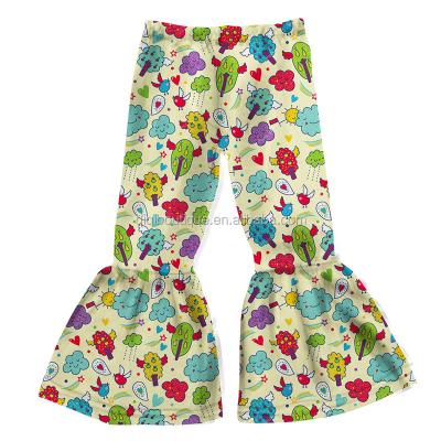 China Sustainable Attractive Pattern Kids Clothings For Kids Autumn Milk Silk Flare Leg Pants Low Maids Gaiters Wholesale MOQ for sale