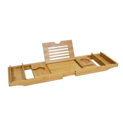 China Sustainable Bamboo Tub Cart Tray Wood Bath Tray And Bath Cart For A Home Spa Experience for sale