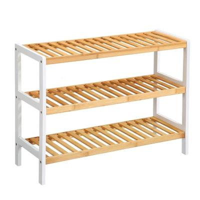 China 3 Tier Convertible Bamboo Shoe Rack Free Standing Storage Shelf for sale