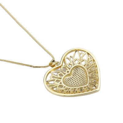 China 2022 new arrival valentines products jewelry 18k gold plated brass jewelry FASHIONABLE love heart shaped necklace for women for sale