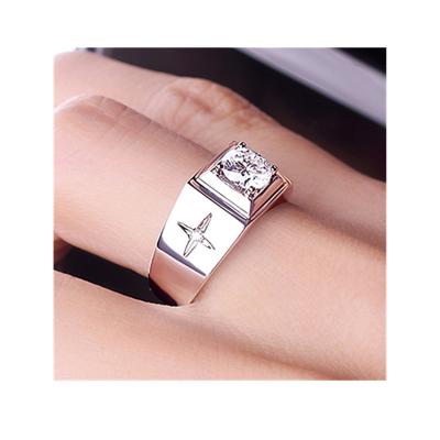 China Factory direct supply FASHIONABLE four claw wedding men's Christmas gift S925 Sterling Silver Plated Wedding Ring for sale