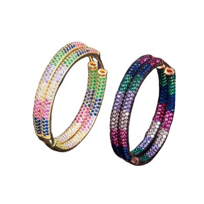 China New Arrival TRENDY Products Copper Alloy 14k Gold Plated Brass Zircon Huggie Hoop Earrings For Women for sale