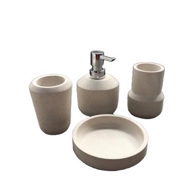 China Sustainable Customized Concrete Hotel Modern Sandstone Bathroom Accessories Set for sale