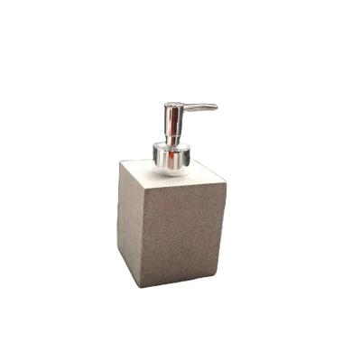 China Luxury Modern Fashionable Sand Concrete Stone Square Soap Foam Soap Dispenser And Lotion Dispenser Bathroom Accessories Sets for sale