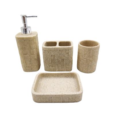 China Modern Wholesale Modern Beige Building Block Form Polyresin Soap Dish for sale