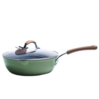 China Viable Carrot Pan Saute Pans Deep Frypan Nonstick Aluminum Frying Pan with Spouts for sale