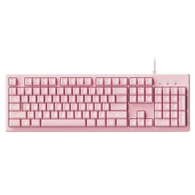 China Waterproof High Appearance Level Pink Series G25 Wired Backlight Movie Flame Keyboard and Mouse Suit Esports Gaming Computer Desk for sale