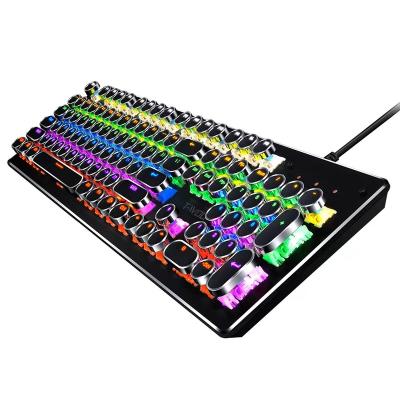 China Real Axis T75 Waterproof Mechanical Mechanical Keyboard Wired Computer Luminous Competitive Gaming Retro Punk Round Keyboard for sale