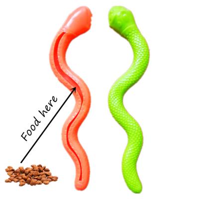 China 2022 New Amazon Hot Selling TPR Big Squeaky Puzzle Dog Toys Cheap Unique Viable Snake Shape for sale