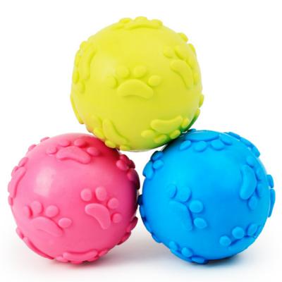 China Wholesale Custom Viable Manufacturer Interactive Chew Shanghai Dog Toy Squeaky Ball With Paw for sale