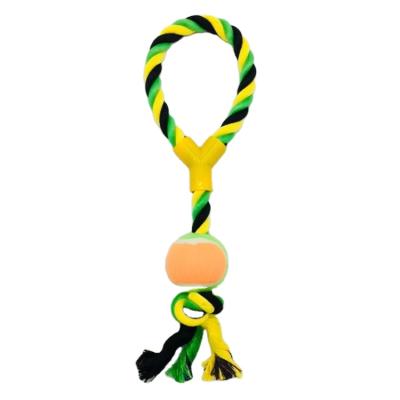 China Viable Manufacturer Wholesale Durable Tennis Ball Chew Toy Rope Dog Pet Chew Cotton Rope for sale