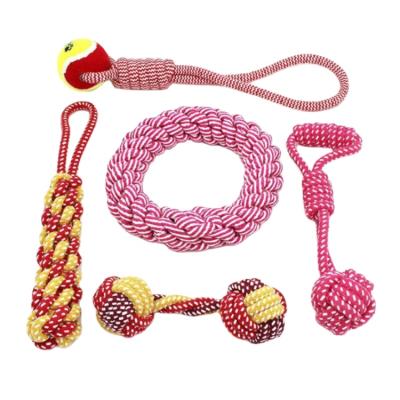 China Wholesale Viable Manufacture Pet Rope Knotted Toy Set Educational Durable Hard Rope Pet Toys For Puppy for sale