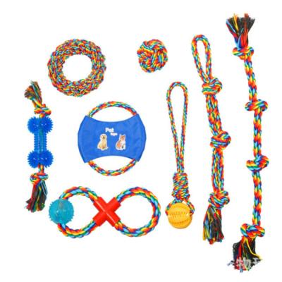 China Modern New Design Pet Cotton Rope Toy Cotton Rope Ball Pet Toy Set Viable Good Wholesale Prices for sale