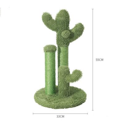 China Sustainable Wholesale Modern Wooden Green Hemp Ultimate Cactus Cat Liner Post Cat Tree for sale