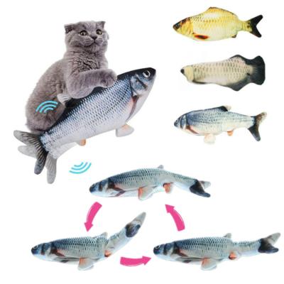 China 2021 Hot Sale Liveable Interactive Interesting Electric Cat Toys Fish Cat Dancing Toy Fish for sale