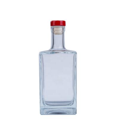 China Rectangular Vodka Glass Bottle Glass Wine Bottle Liquor Square Base Bottle for sale