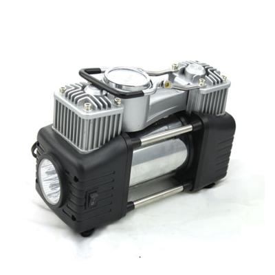 China ABS+ Portable Metal-Air Compressor Car Air Compressor DC12V 2 Cylinder With LED Light zu verkaufen