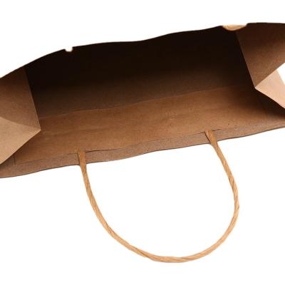 China Recycled Printed Materials Restaurant Fast Food Grade Shop Brown Custom Kraft Paper Bag for sale