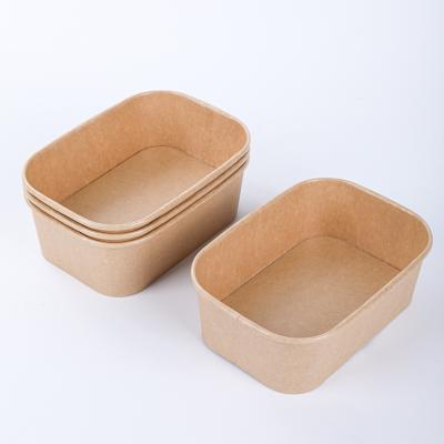 Cina Factory Directly Sell Rectangle Disposable Takeout Paper Bowl 500ml Food Grade in vendita