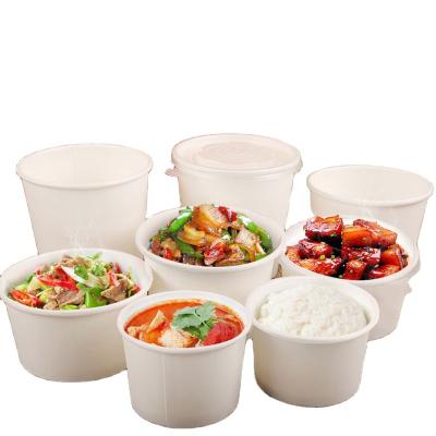 China Disposable 32 Oz Designed Biodegradable Take Away White Soup Cup With Lids for sale