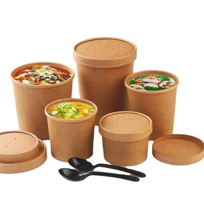 China Customization 26oz Quick Disposable Eco-Friendly Disposable Soup Container Noodle Paper Box With Paper Lid Te koop