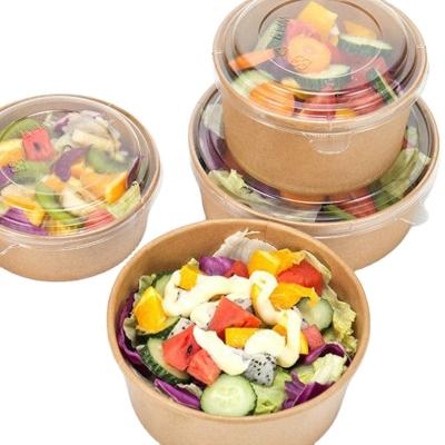 중국 Factory Wholesale Price 750ml Disposable Round Eco-friendly Kraft Paper Bowl 판매용