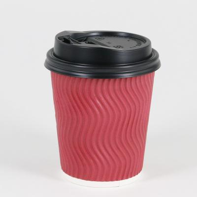 중국 10oz 300ml Disposable Ripple Wall Disposable Paper Hot Cups Ripple Wall Tea Cups 판매용