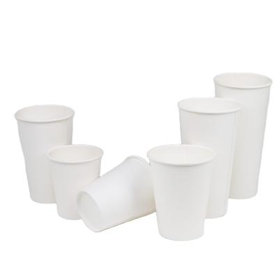 China 8/10/12/16/20/24 oz Disposable White Take Away Paper Hot Cup zu verkaufen