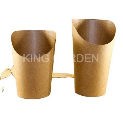 China Disposable Snack Paper Scoop Cup Chips French Fries Holder Disposable Paper Cup Te koop