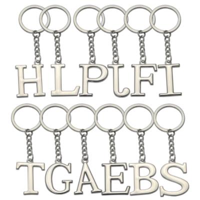 China wholesale letter keychains silver letter keychains for sale