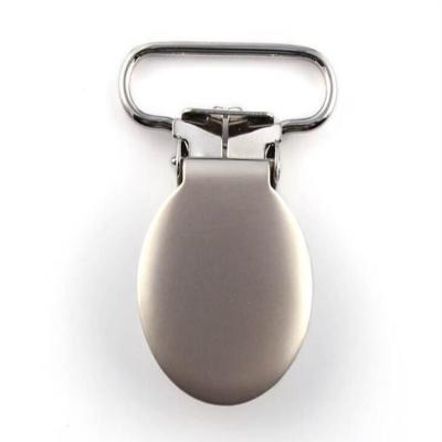 China Round Vintage Face Stainless Steel Suspender Clip With Rectangle Insert Lead Free For Paci Holder for sale